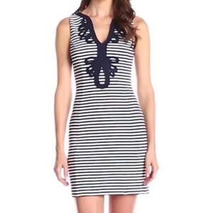 Lilly Pulitzer Janice Shift Dress True Navy/Ottoman Stripe M Preppy Nautical